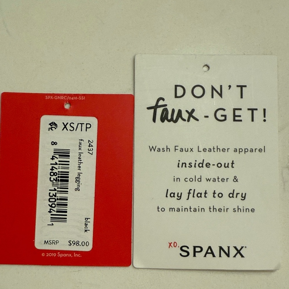 SPANX Black Faux Leather Apparel
